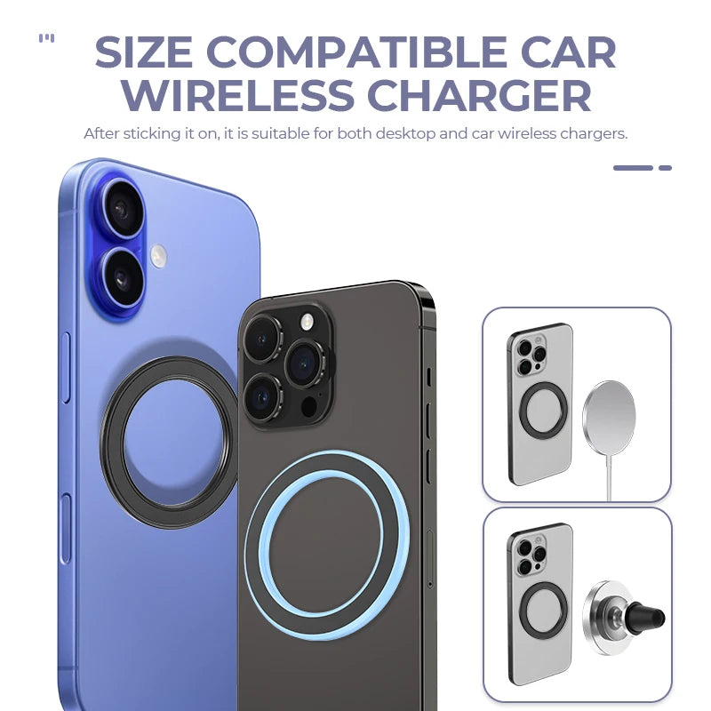 For Magsafe Strong Magnetic Ring Phone Holder Stands Adhesive Magnet Wall Cell Phone Mount Car Dashboard Mount for IPhone 15