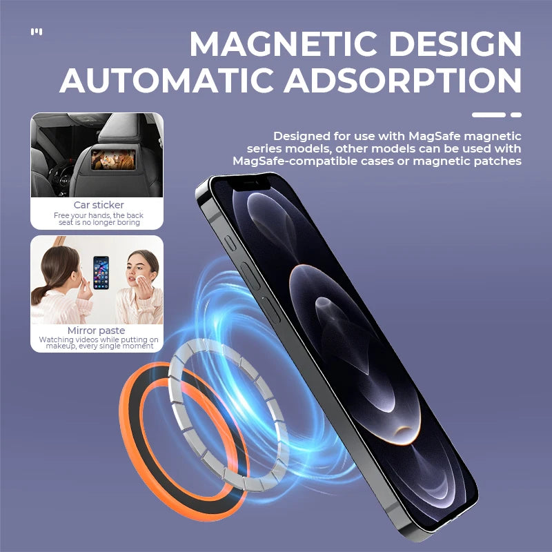 For Magsafe Strong Magnetic Ring Phone Holder Stands Adhesive Magnet Wall Cell Phone Mount Car Dashboard Mount for IPhone 15